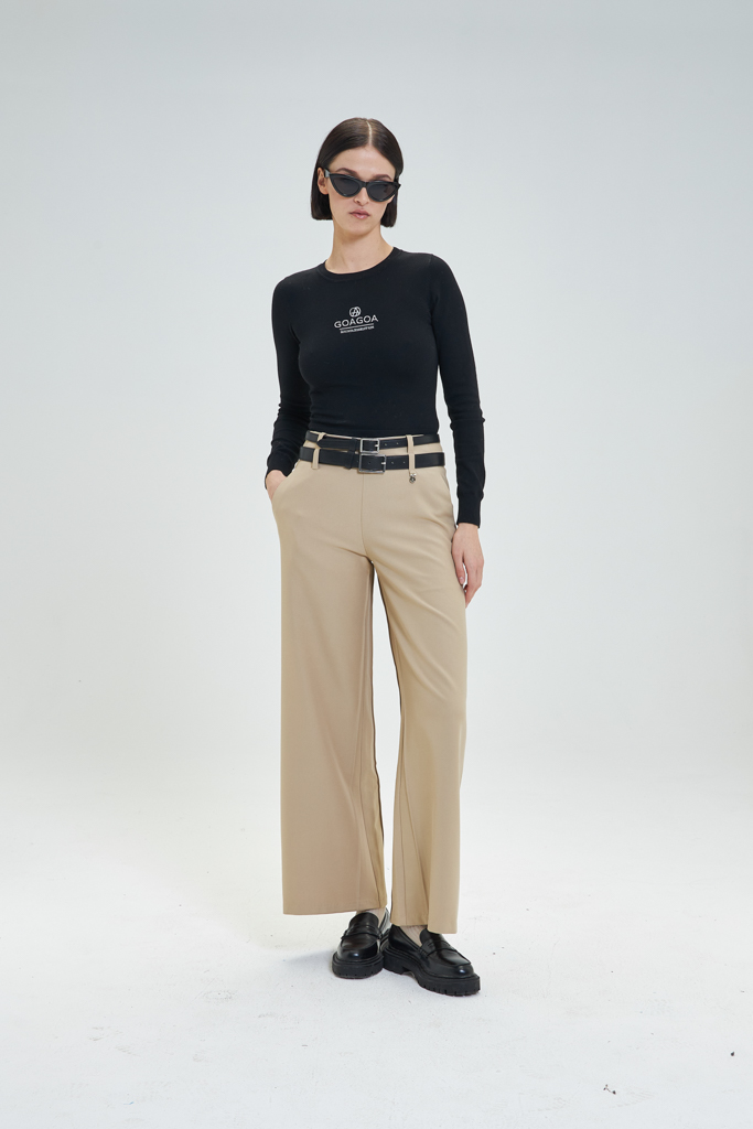 Pantalón Palazzo mezcla lana Mireya Goa Goa - Imagen 3