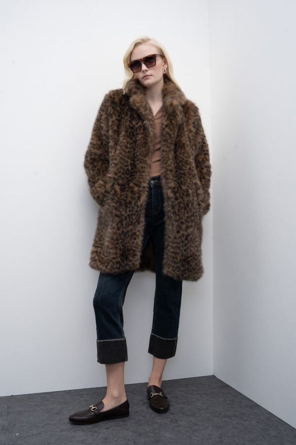 Abrigo pelo animal print Poland Goa Goa - Imagen 2