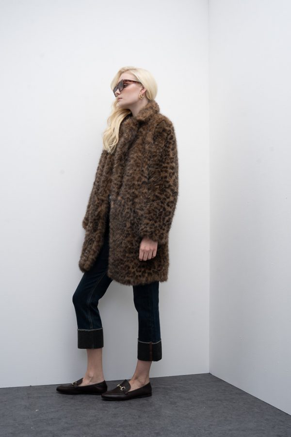 Abrigo pelo animal print Poland Goa Goa - Imagen 3