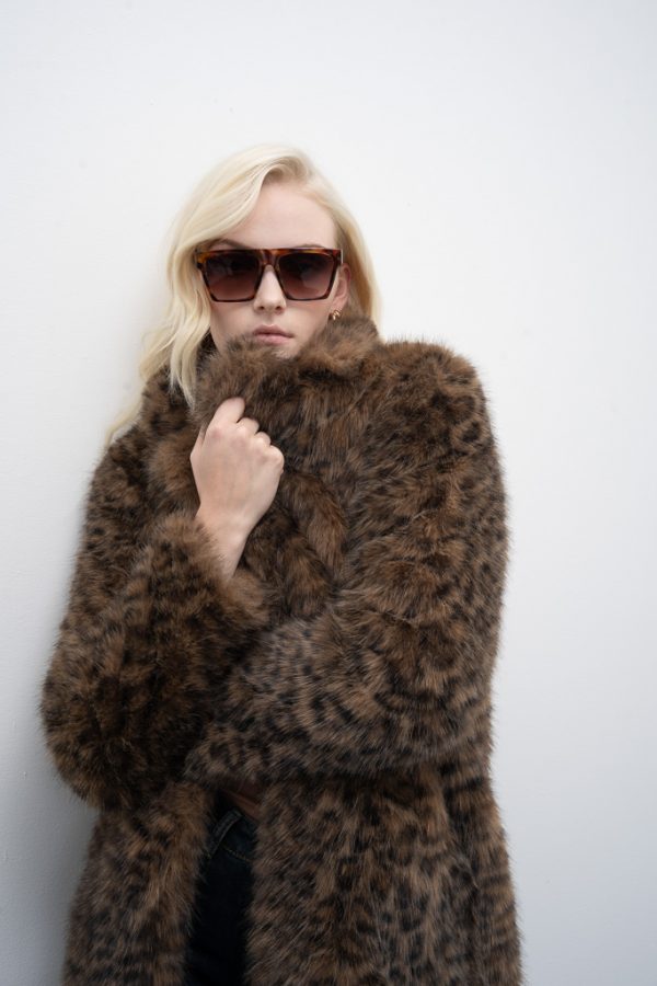 Abrigo pelo animal print Poland Goa Goa