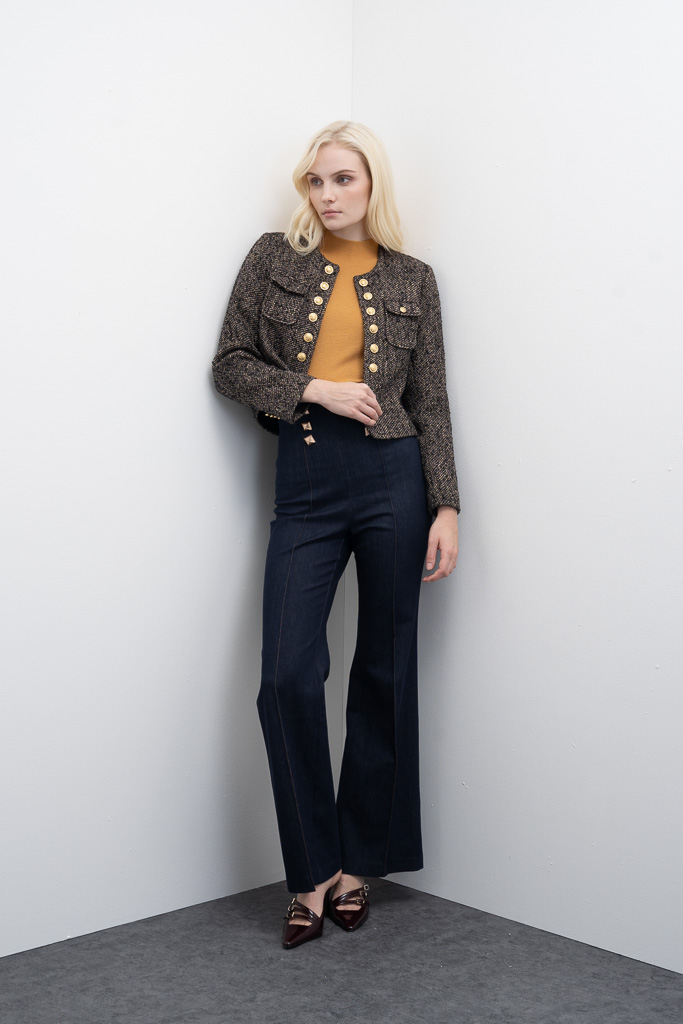 Chaqueta corta en tweed lana Nueva York Goa goa - Imagen 4