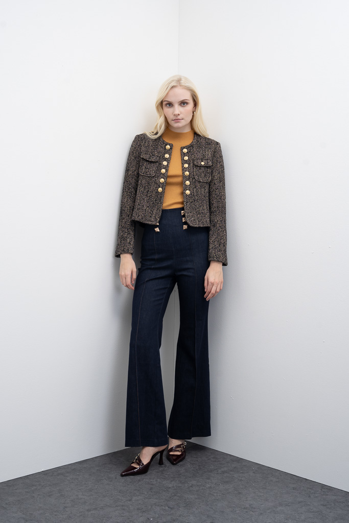 Chaqueta corta en tweed lana Nueva York Goa goa