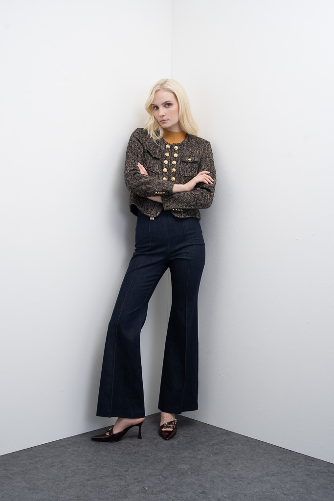 Chaqueta corta en tweed lana Nueva York Goa goa - Imagen 6