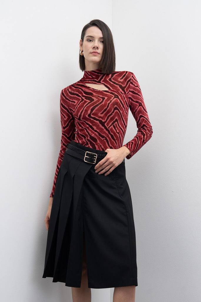 Falda midi plisada Doremon Goa Goa - Imagen 3