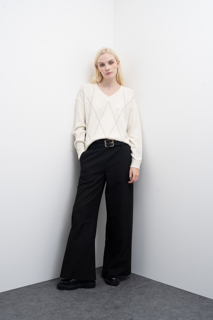 Pantalón en mezcla de lana Mireya negro Goa Goa - Imagen 3