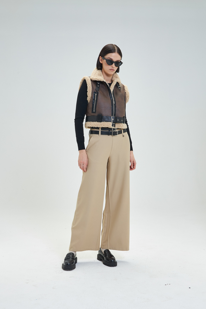 Pantalón Palazzo mezcla lana Mireya Goa Goa - Imagen 5