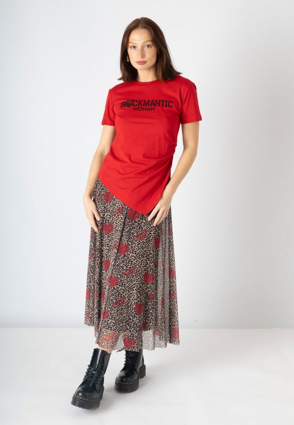 Camiseta Rockmantic woman roja animosa - Imagen 4