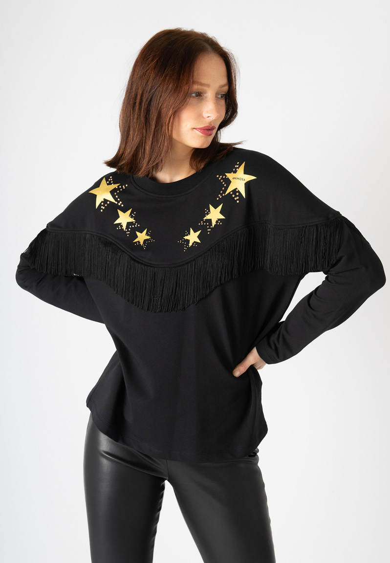 Sudadera flecos estrella animosa - Imagen 2
