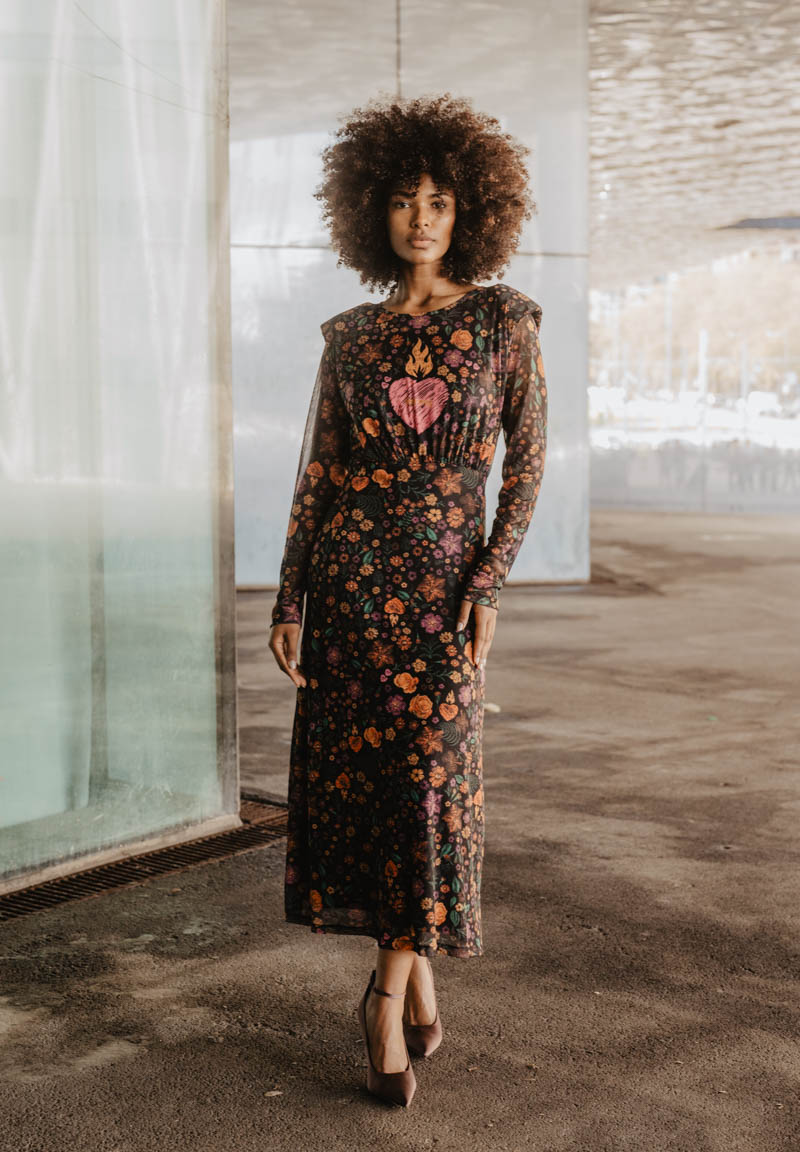 Vestido estampado de flores animosa