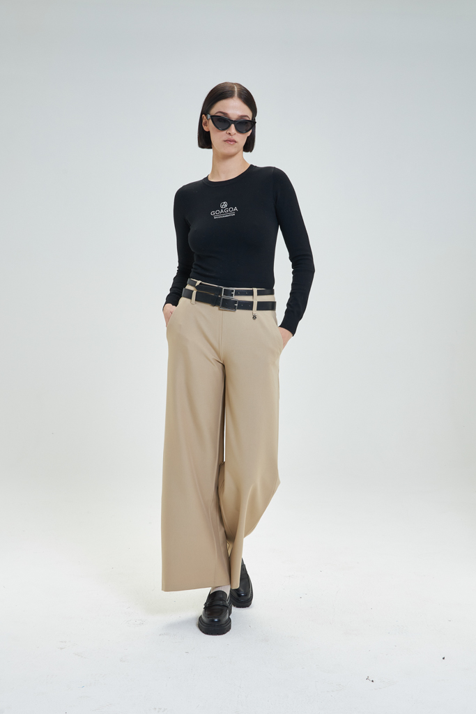 Pantalón Palazzo mezcla lana Mireya Goa Goa - Imagen 6