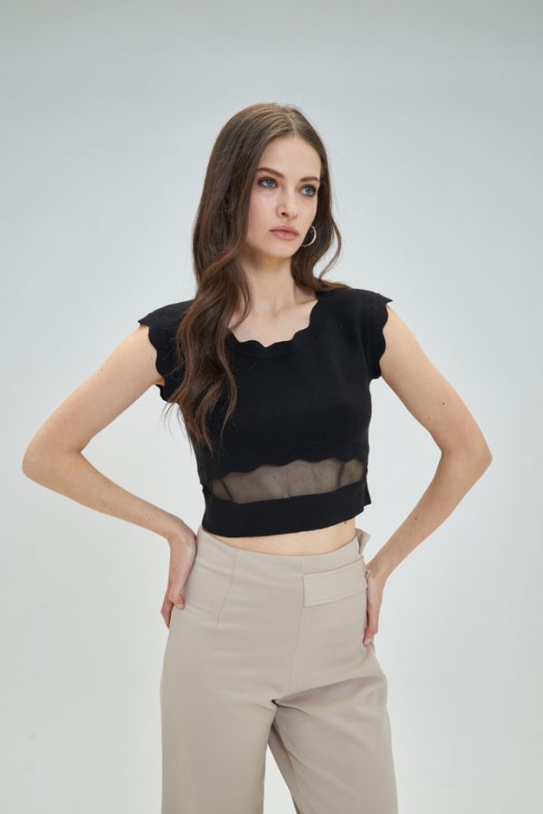 Camiseta cropped con tul Murina Goa Goa - Imagen 4