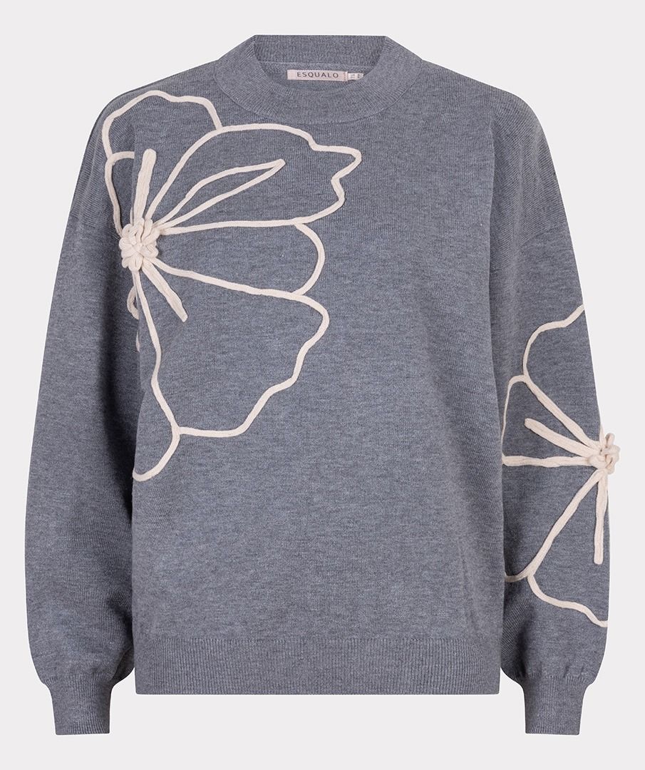 Jersey con bordado en relieve gris - Imagen 7