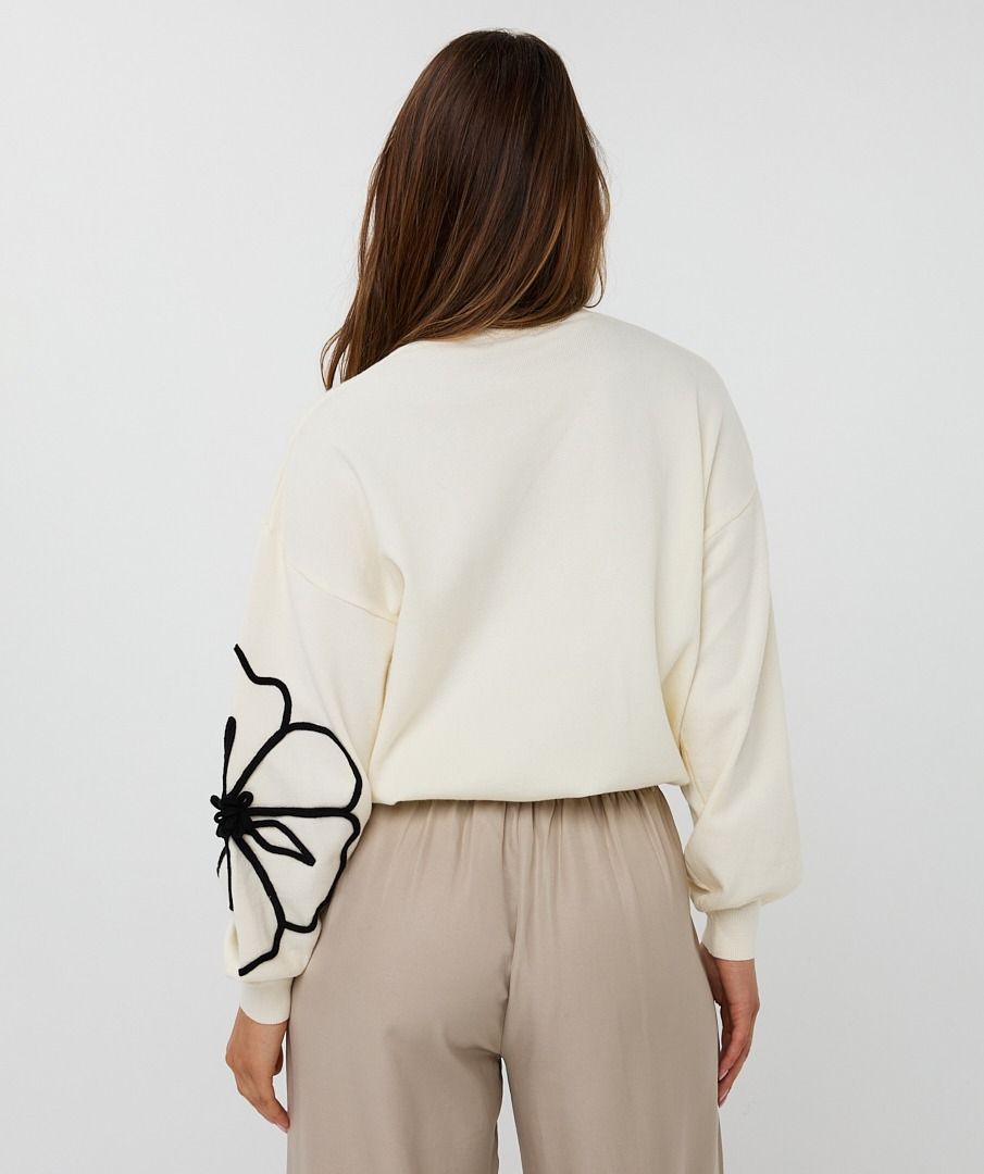 Jersey con bordado en relieve blanco - Imagen 5