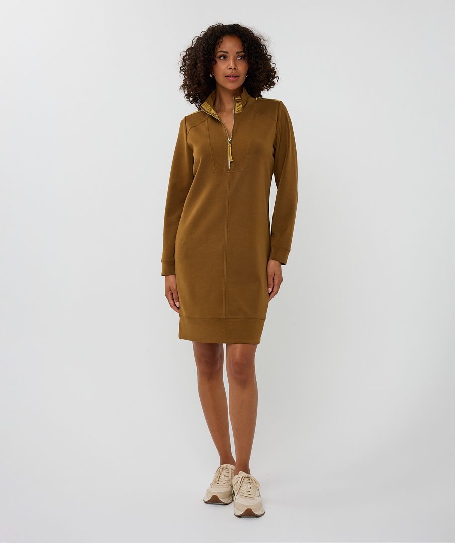 Vestido en algodón modal oliva