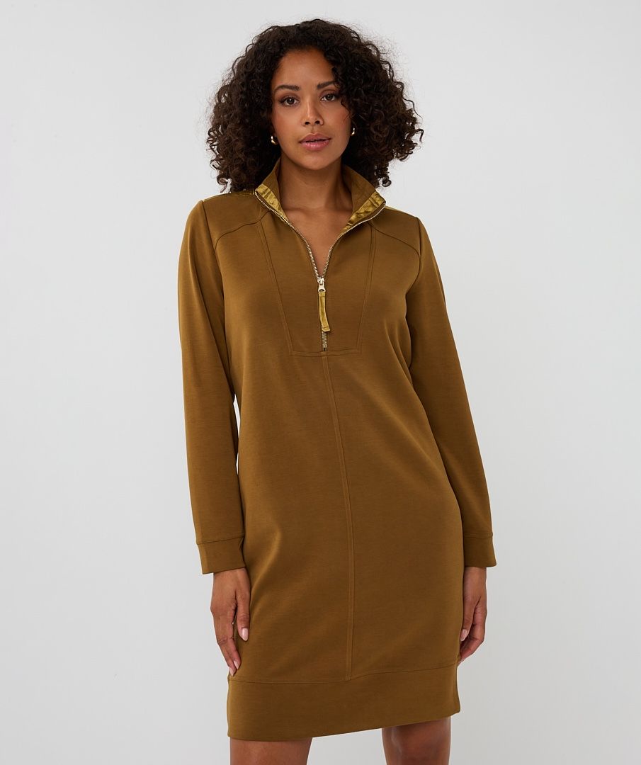 Vestido en algodón modal oliva - Imagen 2