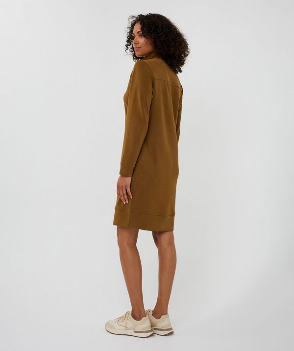 Vestido en algodón modal oliva - Imagen 4