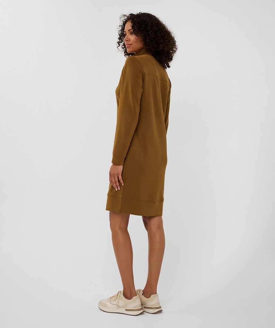 Vestido en algodón modal oliva - Imagen 4