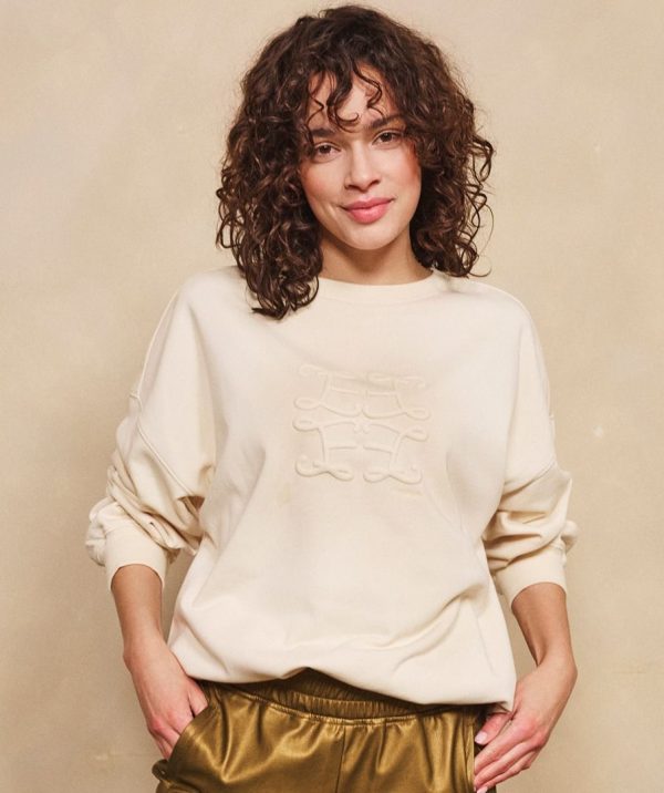 Sudadera en algodón con relieve