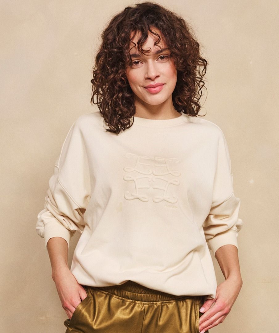 Sudadera en algodón con relieve