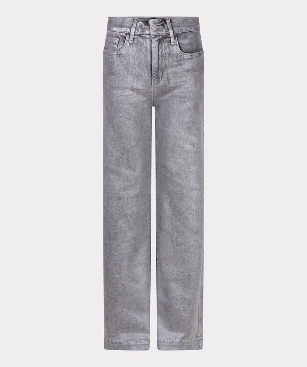 Pantalón elástico efecto metalizado gris
