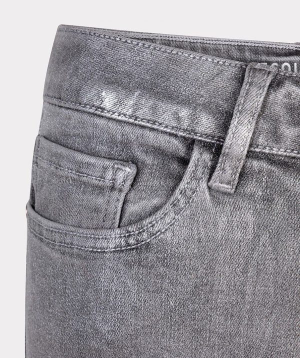 Pantalón elástico efecto metalizado gris - Imagen 5