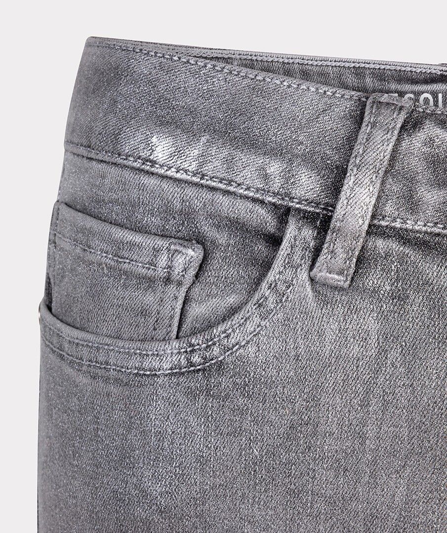 Pantalón elástico efecto metalizado gris - Imagen 5