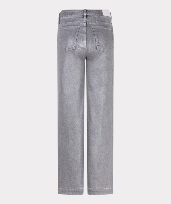 Pantalón elástico efecto metalizado gris - Imagen 7