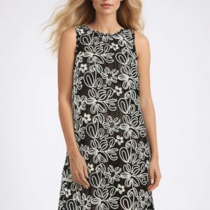 Vestido shift con Bordado Botánico Goa Goa