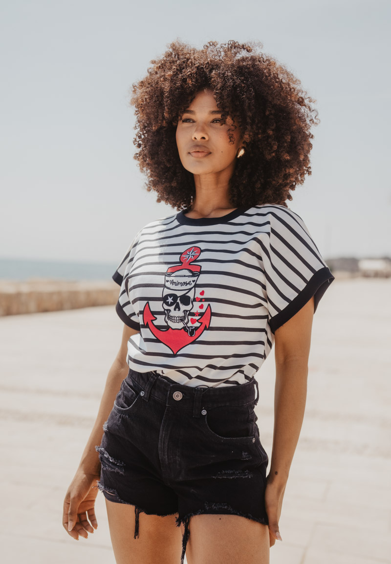 Camiseta ancla pirata animosa