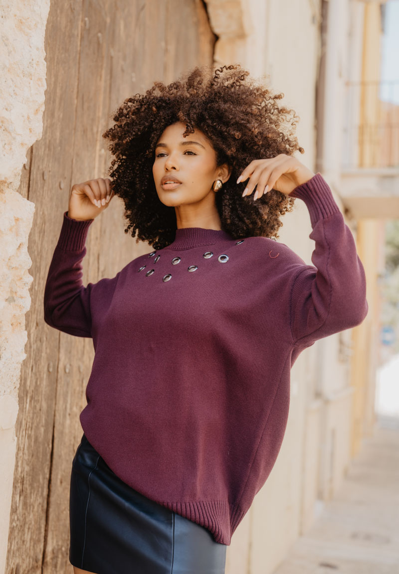 Jersey de punto burgundy