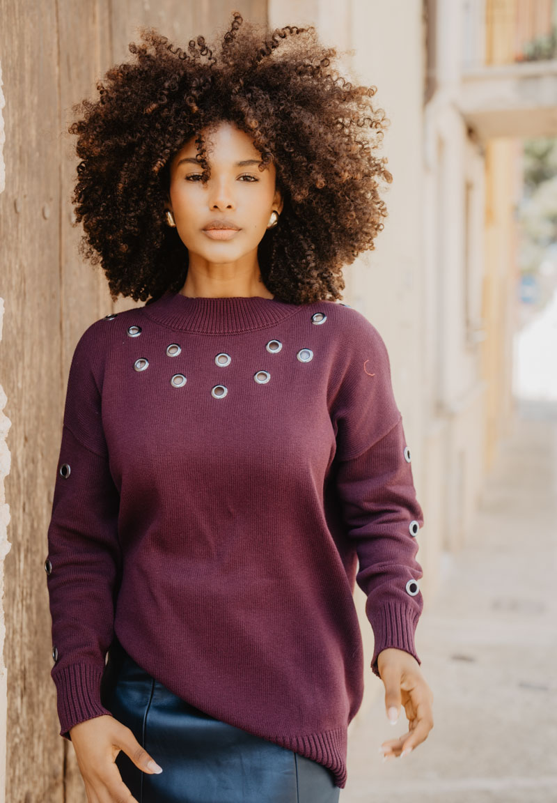 Jersey de punto burgundy - Imagen 3