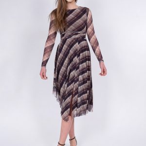 Vestido Cuadros Plisado Goa Goa