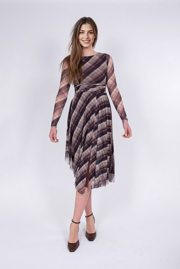 Vestido Cuadros Plisado Goa Goa